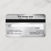 Gutschein für Silberne Glitzer-Logos Visitenkarte (Rückseite)