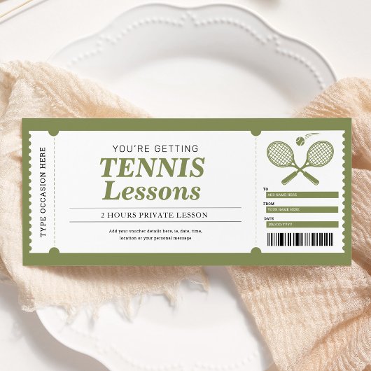 Gutschein für Tennis-Lektionen Einladung
