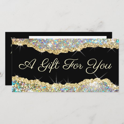 Gutschein für vergoldete Glitzer (Vorne/Hinten)