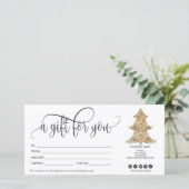 Gutschein für Weihnachtsbaumgeschenke Glitzer (Stehend Vorderseite)