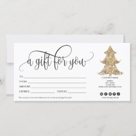 Gutschein für Weihnachtsbaumgeschenke Glitzer