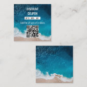 Gutschein mit QR-Code für moderne Ozeane Rabattkarte (Vorne/Hinten)
