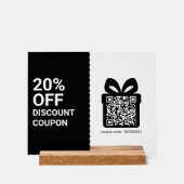 Gutschein-QR-Code Schwarz Marketing Acrylschild (Vorderseite)