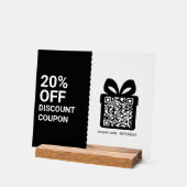 Gutschein-QR-Code Schwarz Marketing Acrylschild (Winkel)