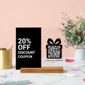 Gutschein-QR-Code Schwarz Marketing Acrylschild (Hochzeit)