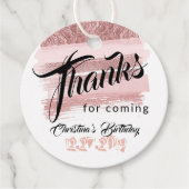 Gutschein | Rose Gold Glitzer Pinsel Glitz Geschenkanhänger (Vorderseite)