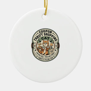 Gutschein-Spar-Shopping-Katze Gutschein-Spar-Shopp Keramik Ornament