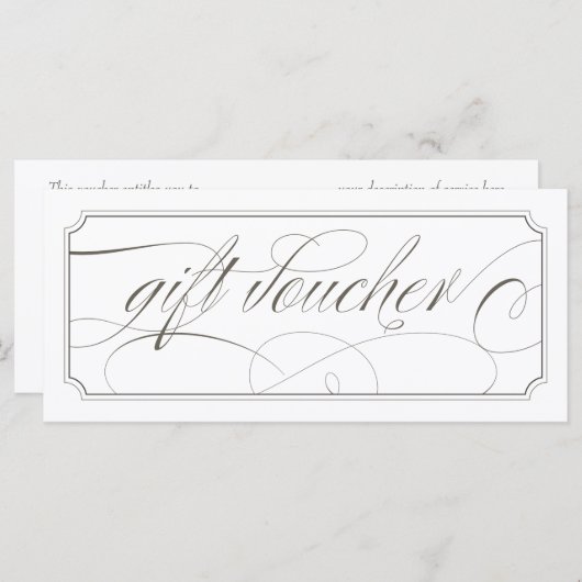 Gutscheine für französische Graue Elegant-Script-G (Vorne/Hinten)