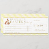 Gutscheinkarte für blassgelbes Ostergebäck - Karo Einladung (Vorne/Hinten)