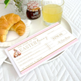 Gutscheinkarte für blassrosa Ostern Karo Einladung