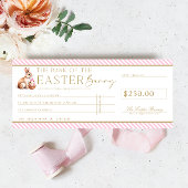 Gutscheinkarte für blassrosa Ostern Karo Einladung