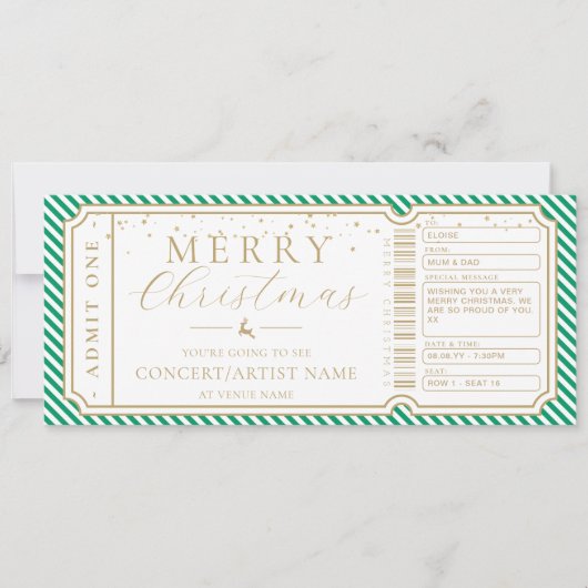 Gutscheinkarte für das Konzert "Green Stripe" Einladung (Vorderseite)