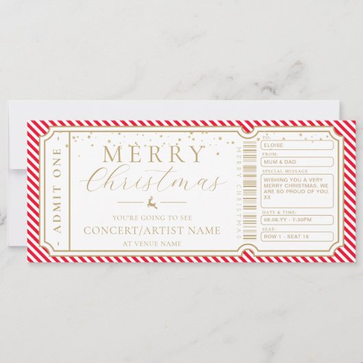 Gutscheinkarte für das Rote Streifen Einladung (Vorderseite)