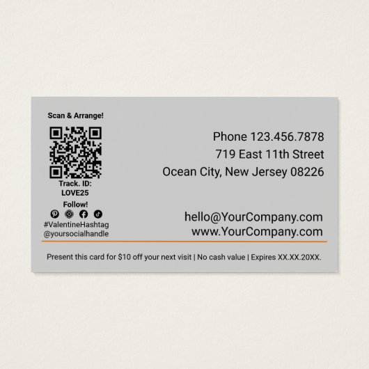 Gutscheinkarte für den Grau-Valentinstag (Rückseite)