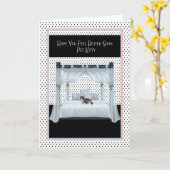 Gutscheinkarte für Katze auf einem Himmelbett Karte (Gelbe Blume)