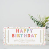 Gutscheinkarte für mehrere Dot Happy Birthday Einladung (Stehend Vorderseite)