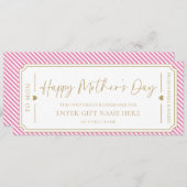 Gutscheinkarte für Rosa-Fröhliche Mutter am Tag Einladung (Vorne/Hinten)