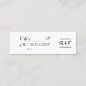 Gutscheinnotizen Mini Visitenkarte (Vorderseite)