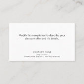 Gutscheinprämie für Kundentreue Rabattkarte (Rückseite)