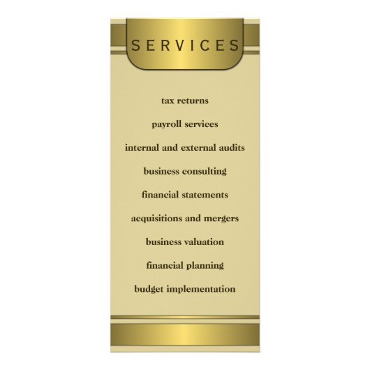 Gutscheinrackkarten für Creme und Gold Plate Werbekarte (Hinten)