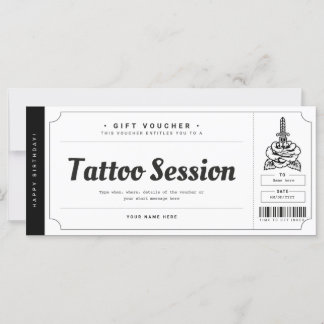 Gutscheinschein für Tattoo-Geschenkgutscheine