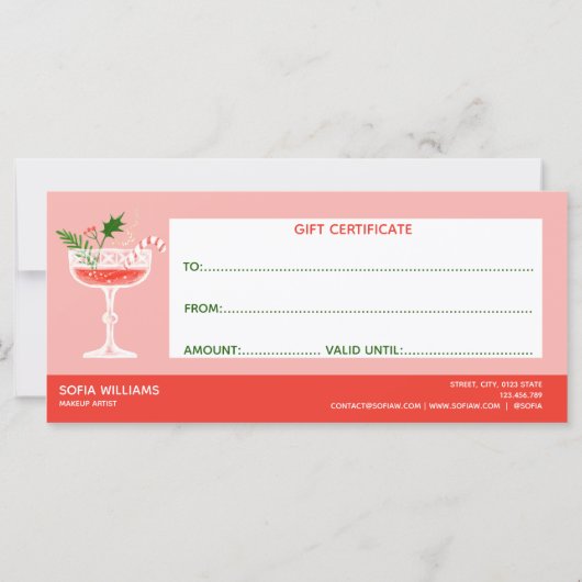 Gutscheinschein für Weihnachten (Rückseite)