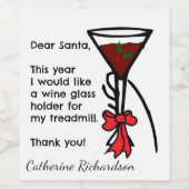 Gutschrift an den Weingläsermeister von Santa Trea Weinetikett (Einzelnes Label)