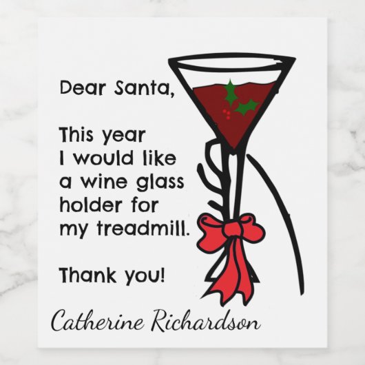 Gutschrift an den Weingläsermeister von Santa Trea Weinetikett (Einzelnes Label)