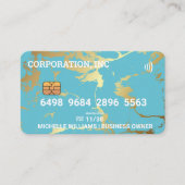 Gutschrift | Debitkarte | Blauer Goldmarmor Visitenkarte (Vorderseite)