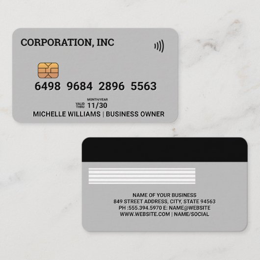 Gutschrift | Debitkarte | Finanziell Visitenkarte (Vorne/Hinten)