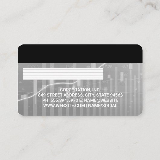 Gutschrift | Debitkarte | Finanzielle Bewertungen Visitenkarte (Rückseite)