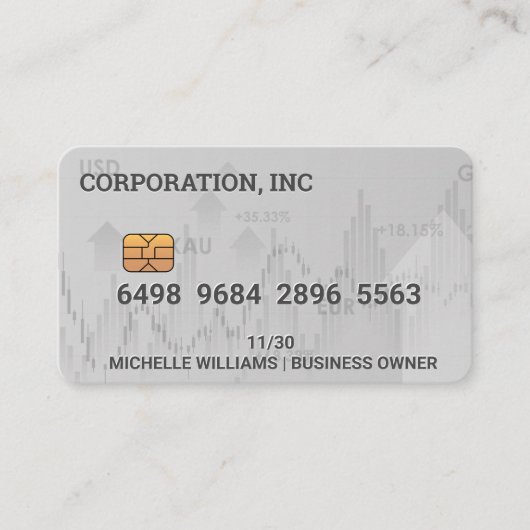 Gutschrift | Debitkarte | Finanzkarten Visitenkarte (Vorderseite)