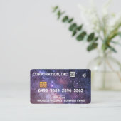 Gutschrift | Debitkarte | Galaxy | QR-Code Visitenkarte (Stehend Vorderseite)