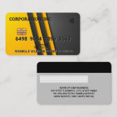 Gutschrift | Debitkarte | Gelbe graue Schichten Visitenkarte (Vorne/Hinten)