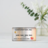 Gutschrift | Debitkarte | Metall gebürstet Visitenkarte (Stehend Vorderseite)