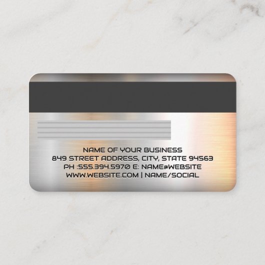 Gutschrift | Debitkarte | Metall gebürstet Visitenkarte (Rückseite)