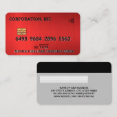 Gutschrift | Debitkarte | Red Metallic Brushed Visitenkarte (Vorne/Hinten)