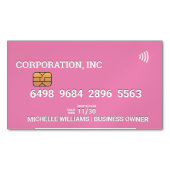 Gutschrift | Debitkarte | Rosa Magnetische Visitenkarte (Vorderseite)