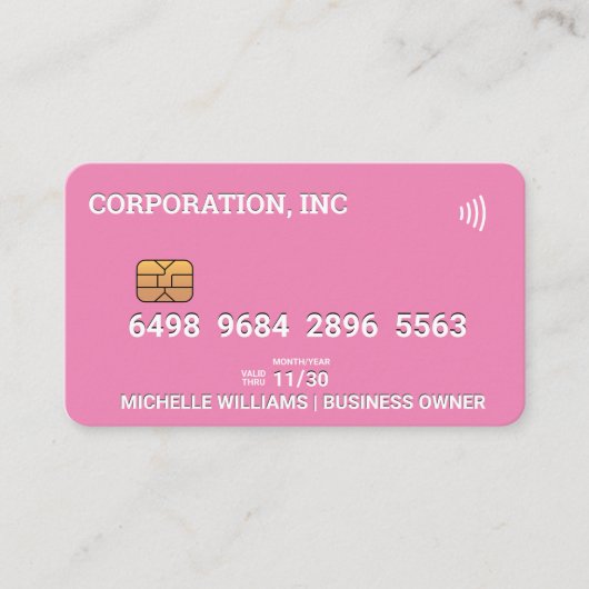 Gutschrift | Debitkarte | Rosa Visitenkarte (Vorderseite)