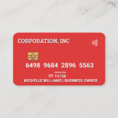 Gutschrift | Debitkarte | Rot Visitenkarte (Vorderseite)