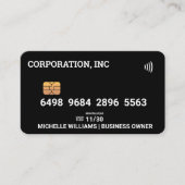 Gutschrift | Debitkarte | Schwarz Visitenkarte (Vorderseite)