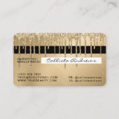 Gutschrift für funkelnd Gold-Metallic-Glitzer-Trop Visitenkarte (Rückseite)