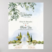 Gutsgarten Pavillon Hochzeits Willkommensschild Poster (Vorne)