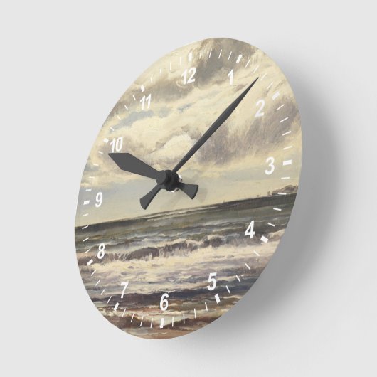 Gutshof über Sanden Runde Wanduhr (Winkel)