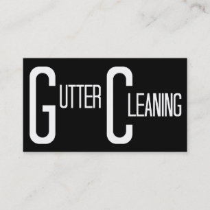Gutter Cleaning Black Simple Business Card Visitenkarte