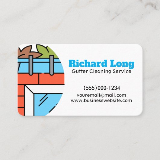 Gutter Clearing Service Business Card Visitenkarte (Vorderseite)