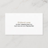 Gutter Clearing Service Business Card Visitenkarte (Rückseite)