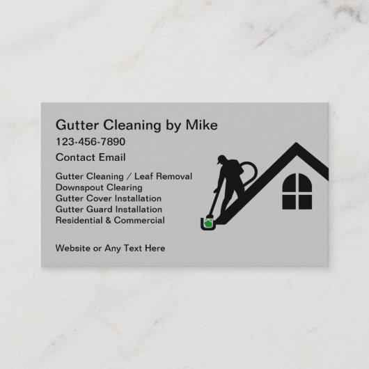 Gutter Clearing Services Moderne Visitenkarten Visitenkarte (Vorderseite)