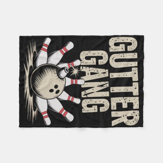 Gutter Gang Bowling 1  Fleecedecke (Vorderseite (Horizontal))