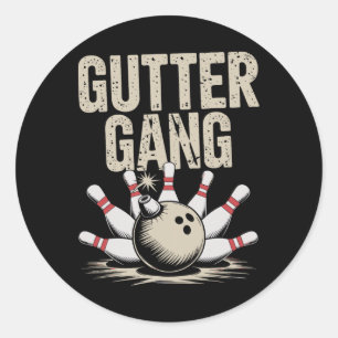 Gutter Gang Bowling 1 Runder Aufkleber